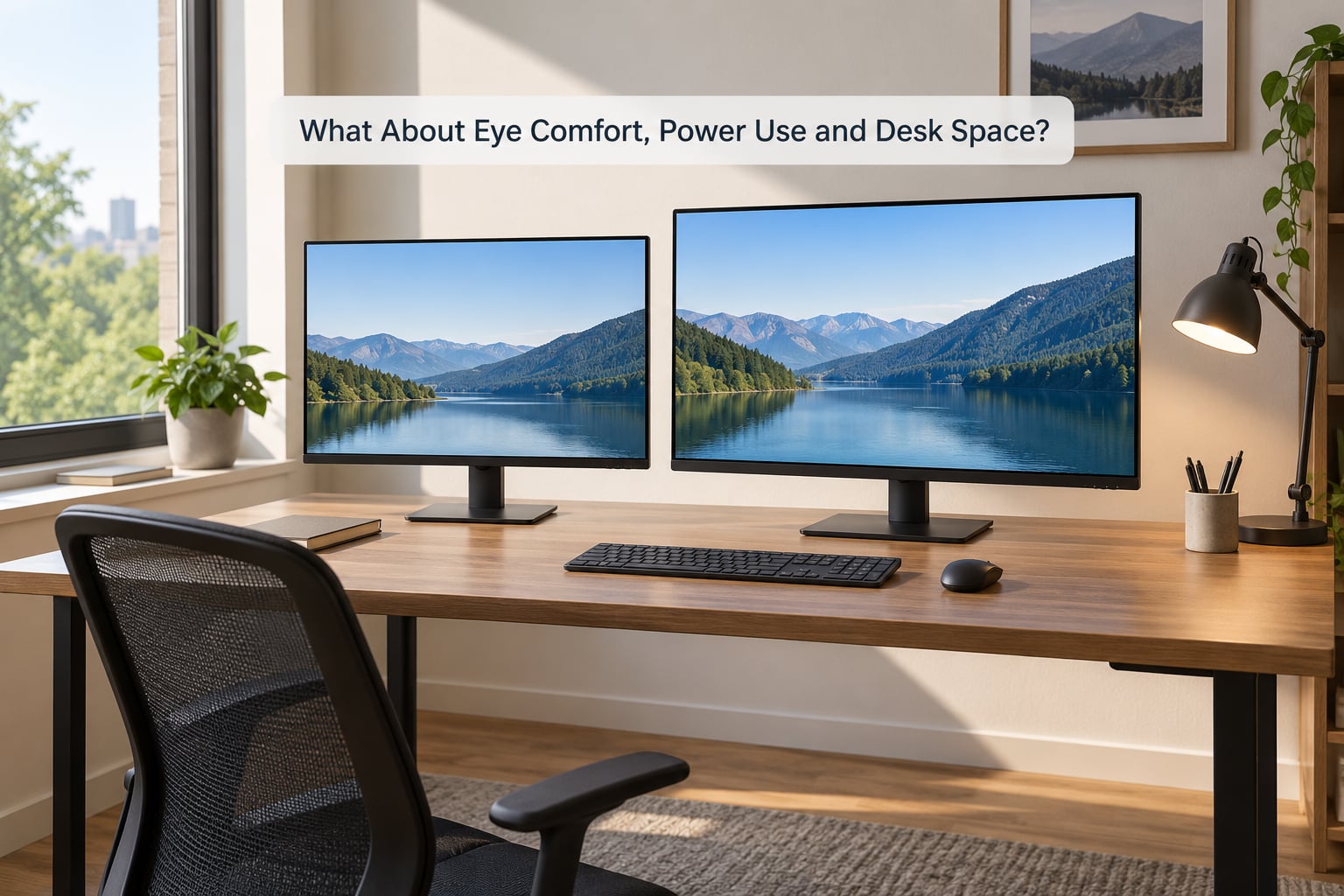 What About Eye Comfort, Power Use and Desk Space?