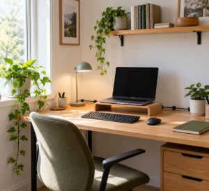 how to set up a home office on a small desk