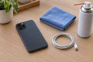 how to dry a wet phone charging port