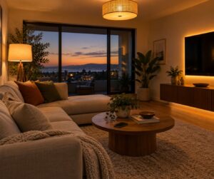 how to set up smart lighting scenes in a living room
