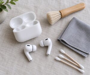 how to clean earbuds and charging case safely
