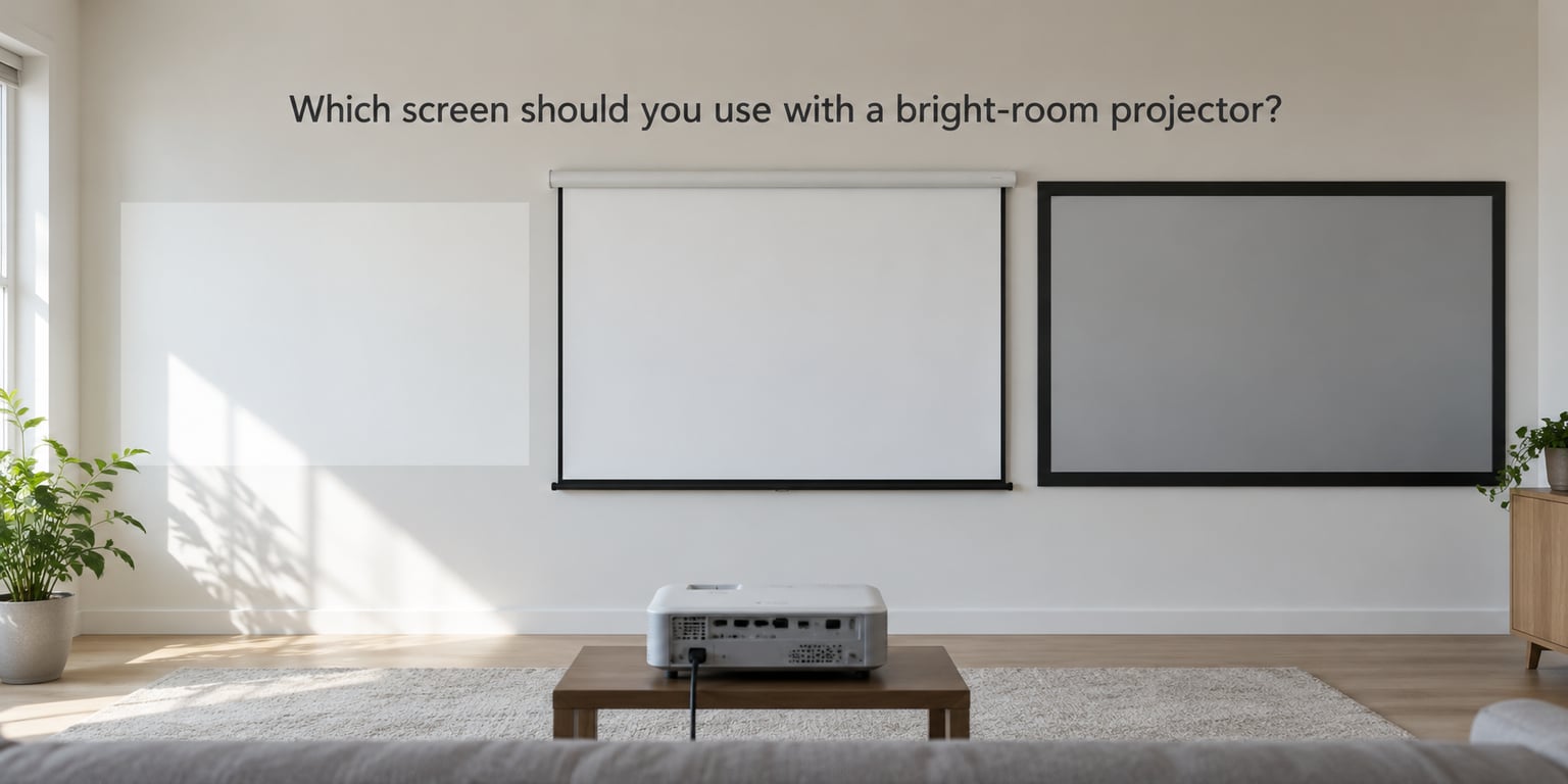 Which screen should you use with a bright-room projector?