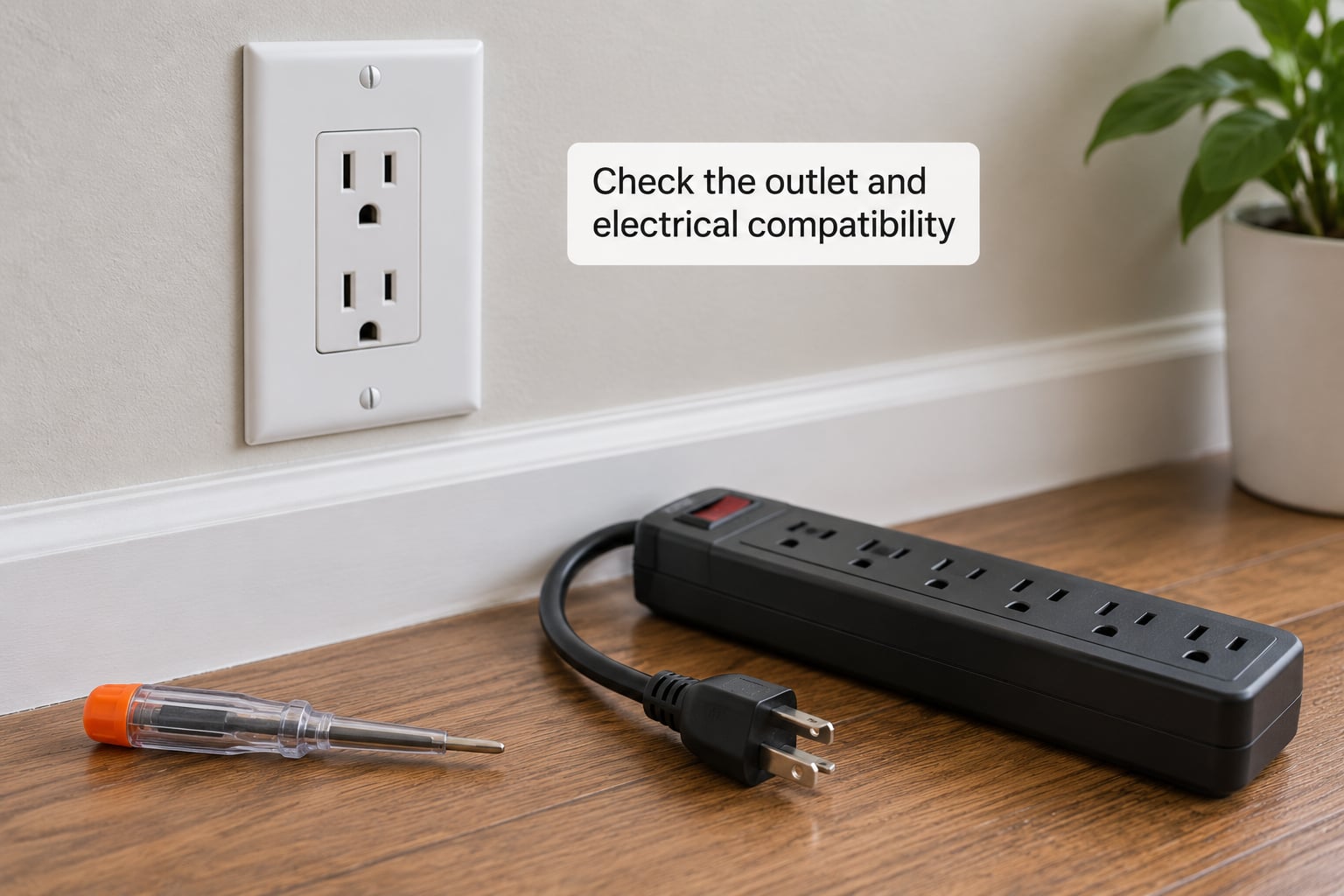 Check the outlet and electrical compatibility