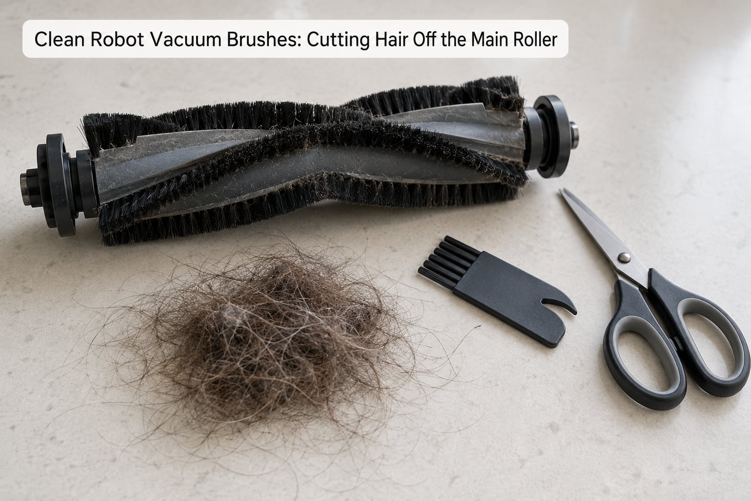 Clean Robot Vacuum Brushes: Cutting Hair Off the Main Roller