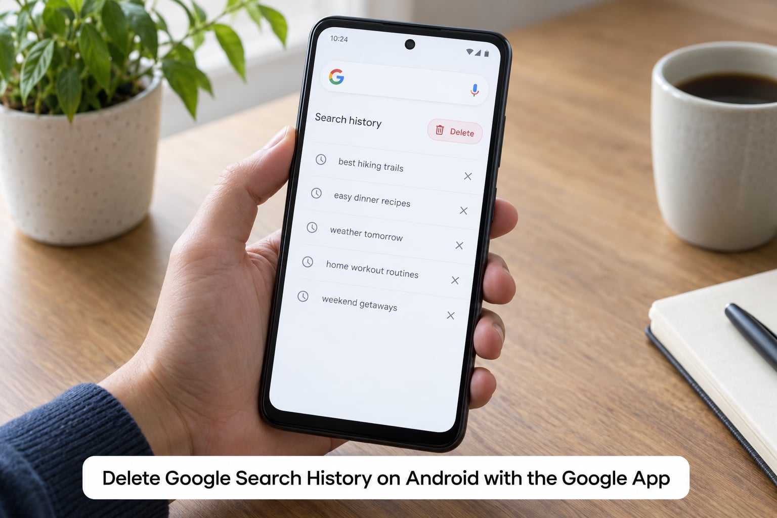 Delete Google Search History on Android with the Google App