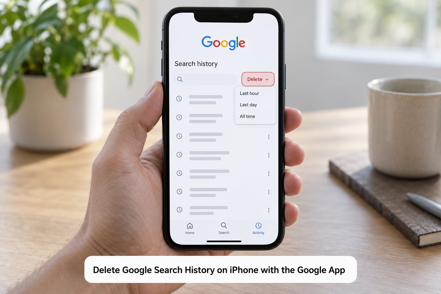 Delete Google Search History on iPhone with the Google App