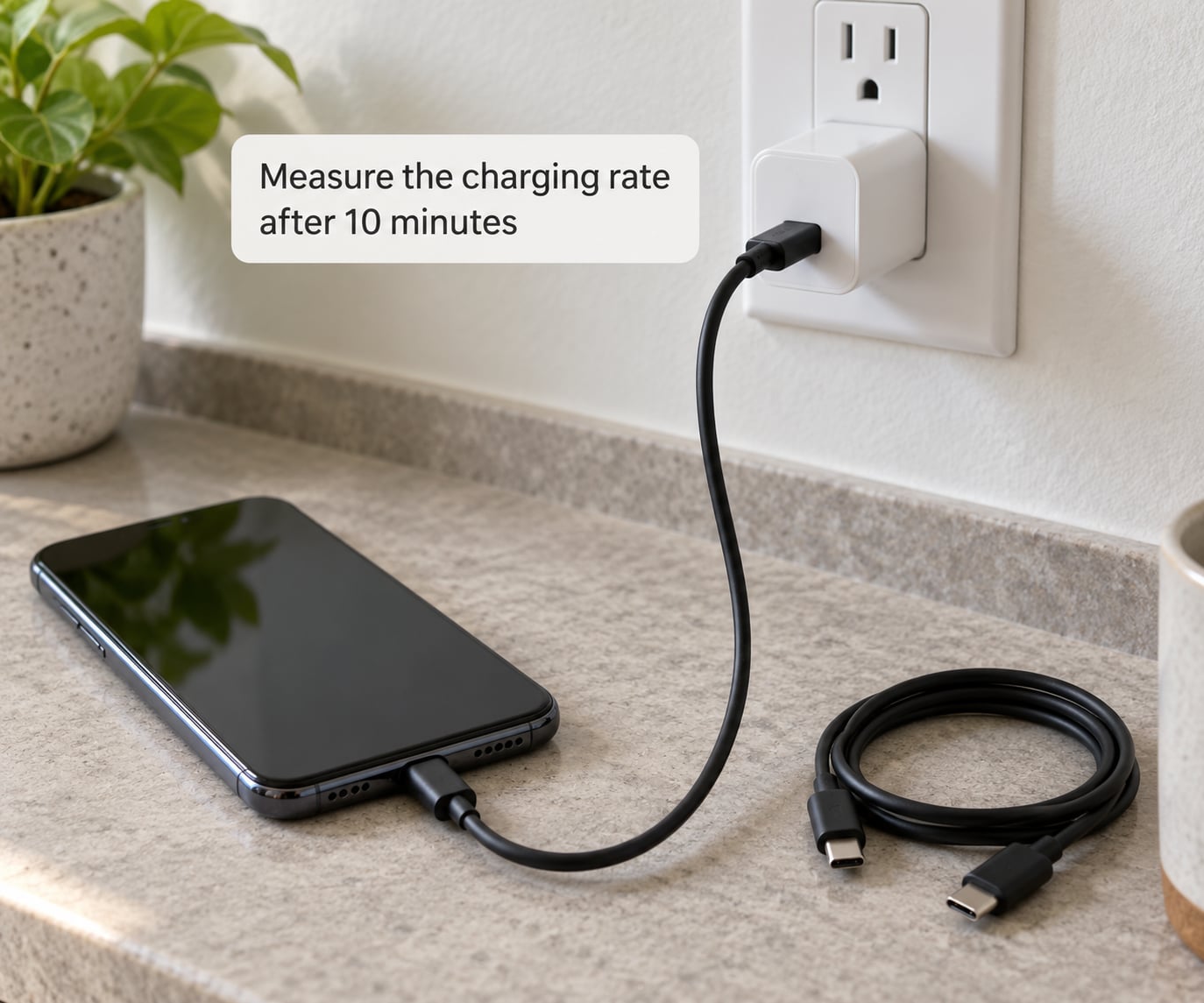 Measure the charging rate after 10 minutes