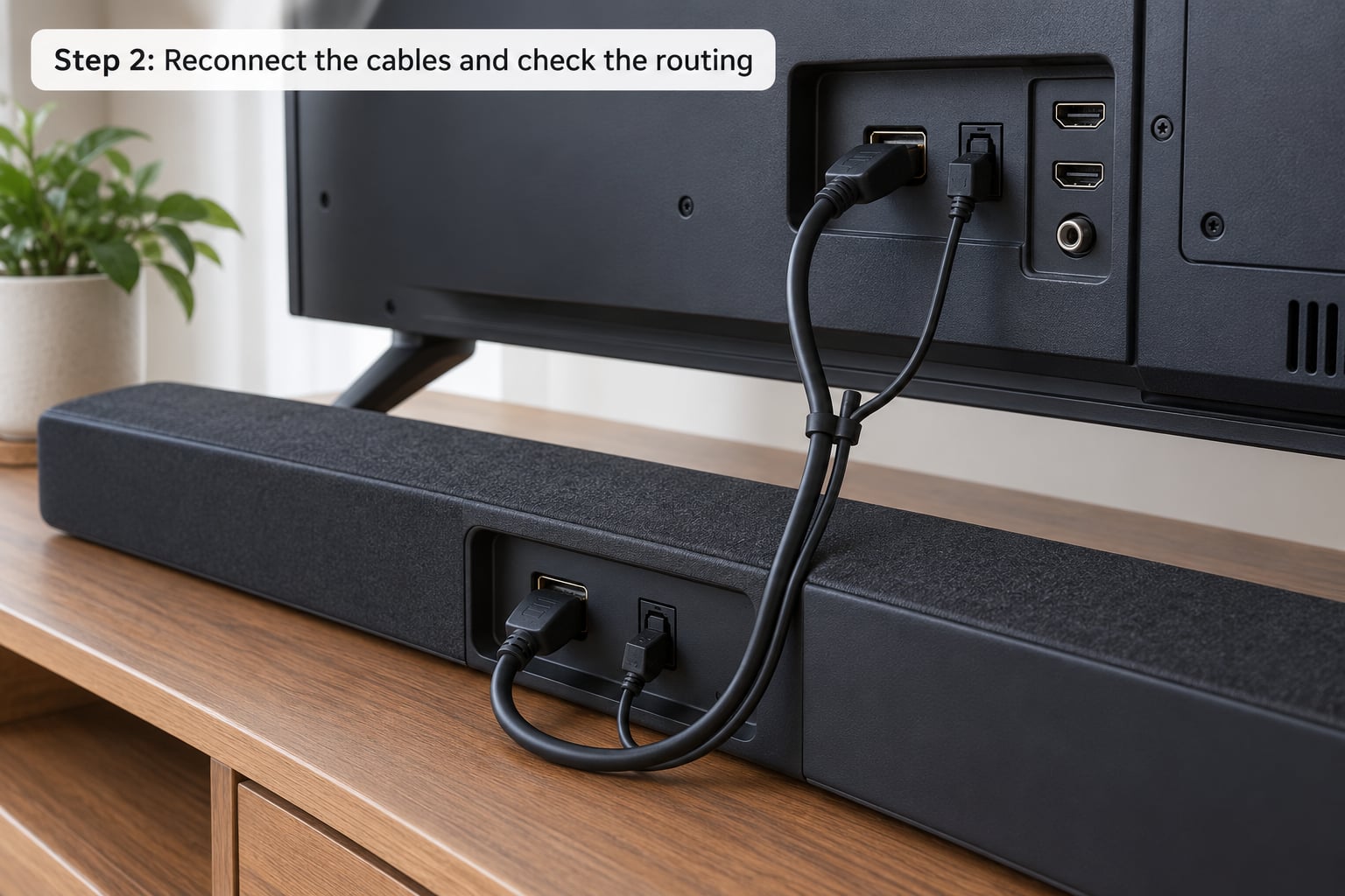 Step 2: Reconnect the cables and check the routing