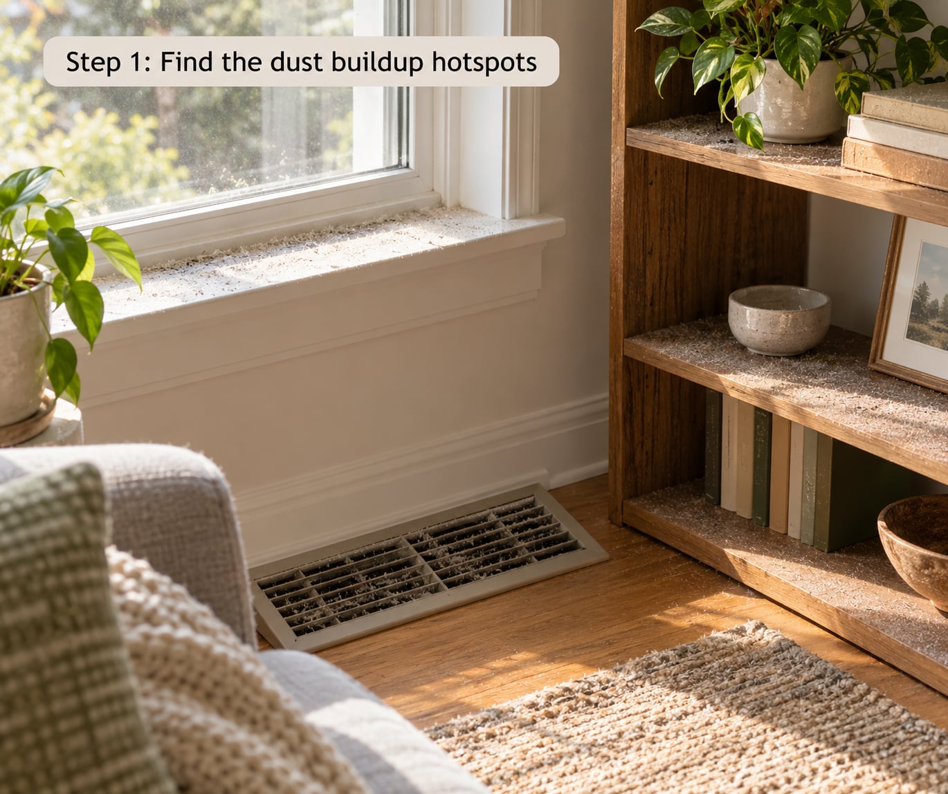 Step 1: Find the dust buildup hotspots