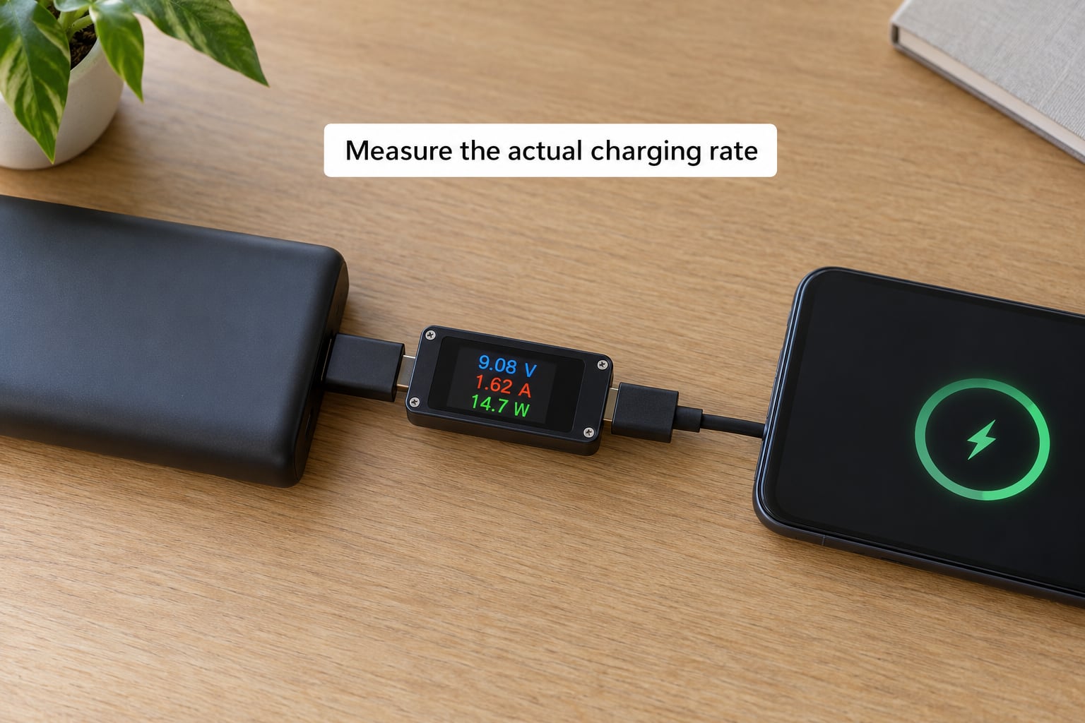 Measure the actual charging rate
