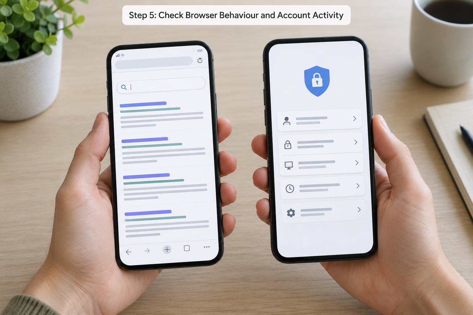 Step 5: Check Browser Behaviour and Account Activity