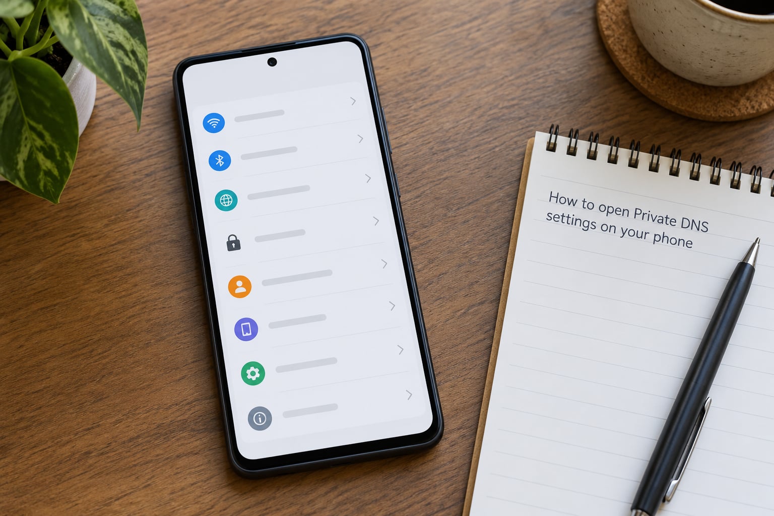 How to open Private DNS settings on your phone