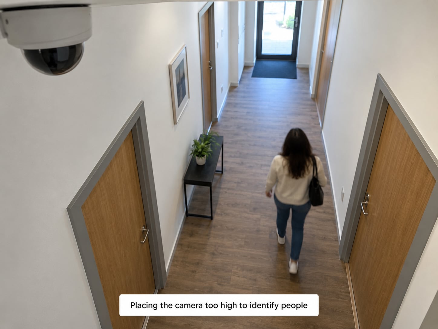 Placing the camera too high to identify people