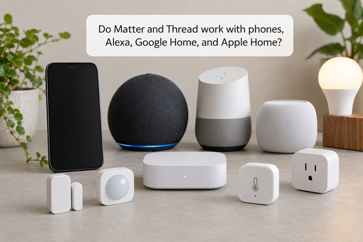 Do Matter and Thread work with phones, Alexa, Google Home, and Apple Home?