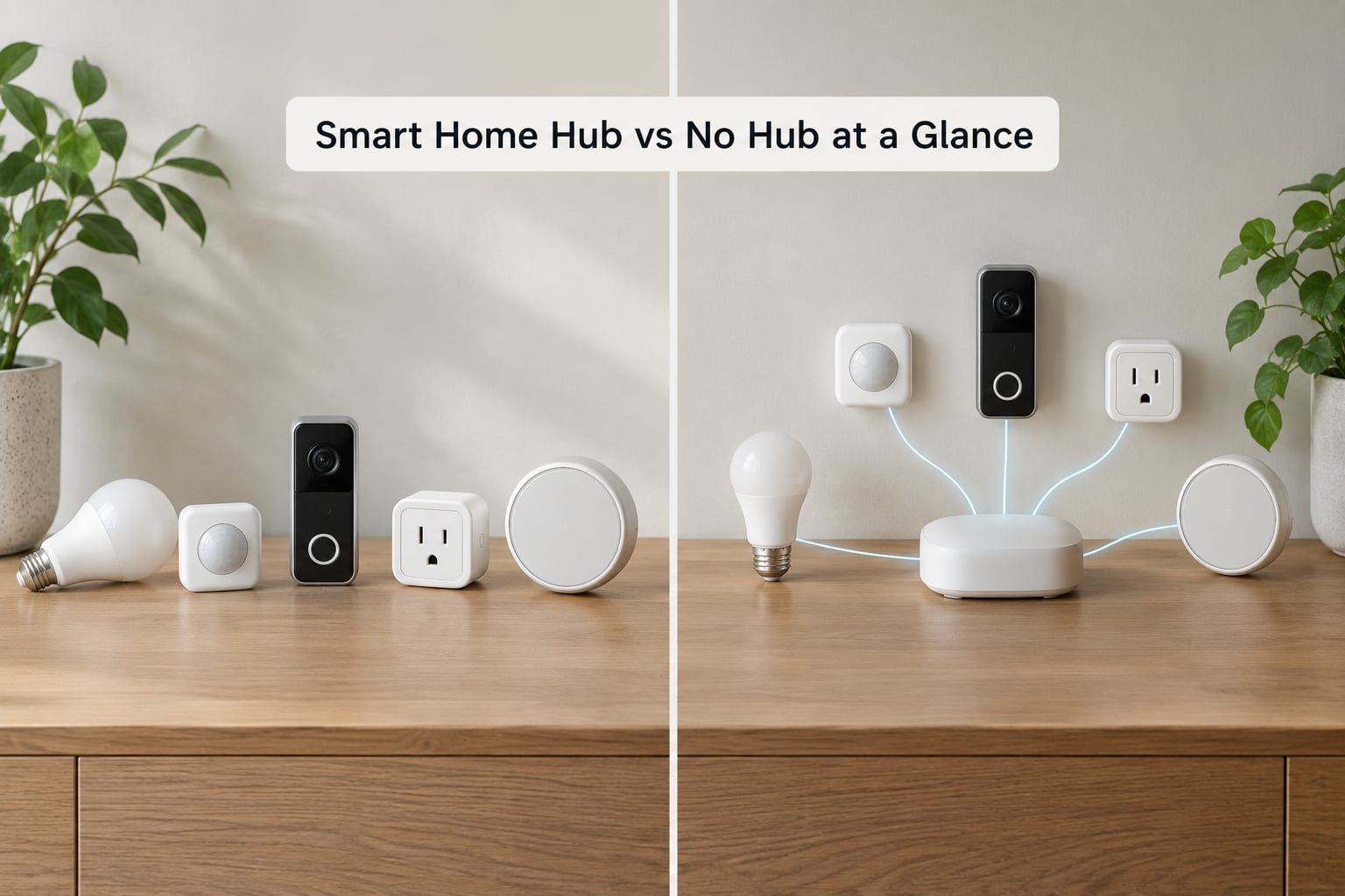 Smart Home Hub vs No Hub at a Glance