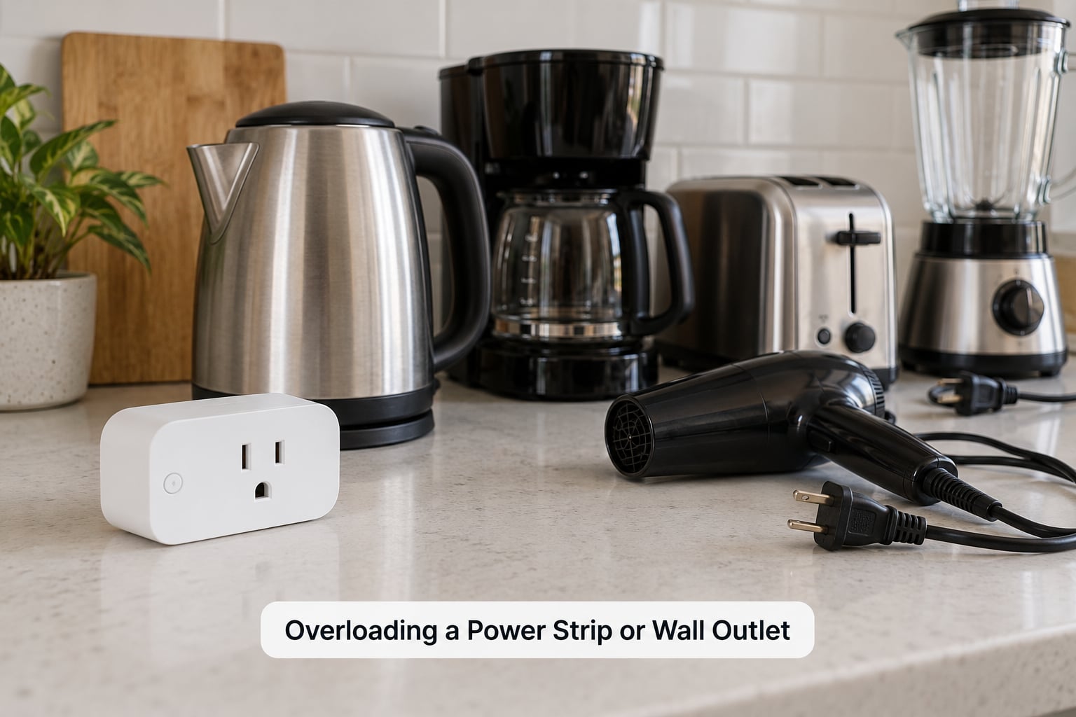 Overloading a Power Strip or Wall Outlet